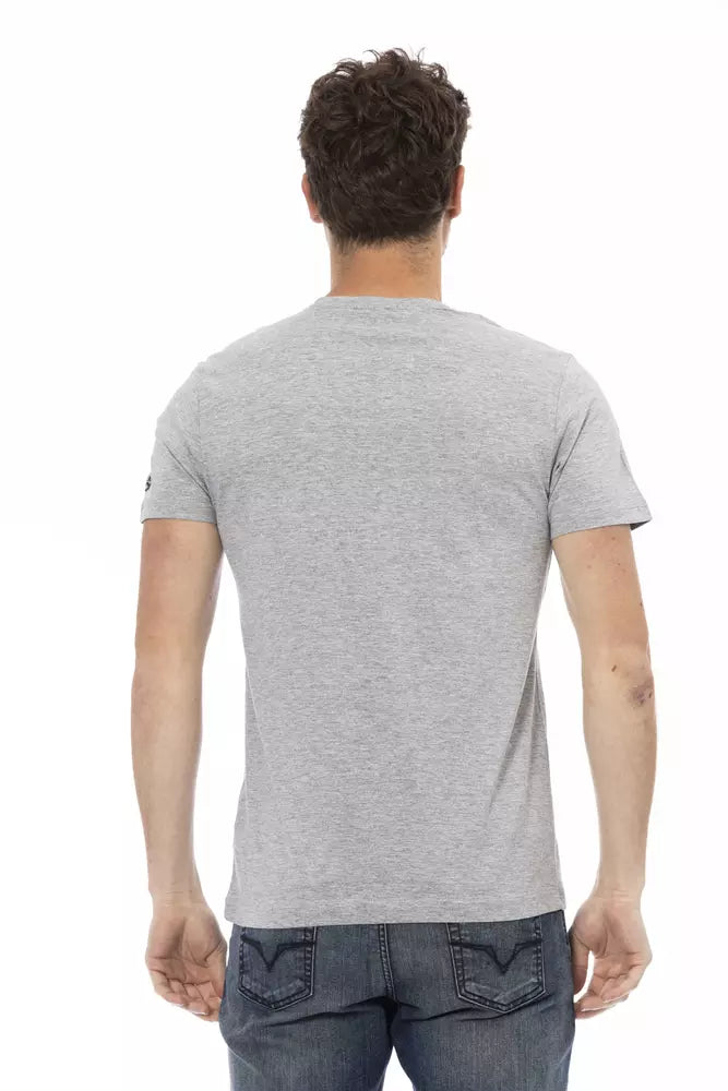 Trussardi Action Men's Branded Grey Cotton T-Shirt