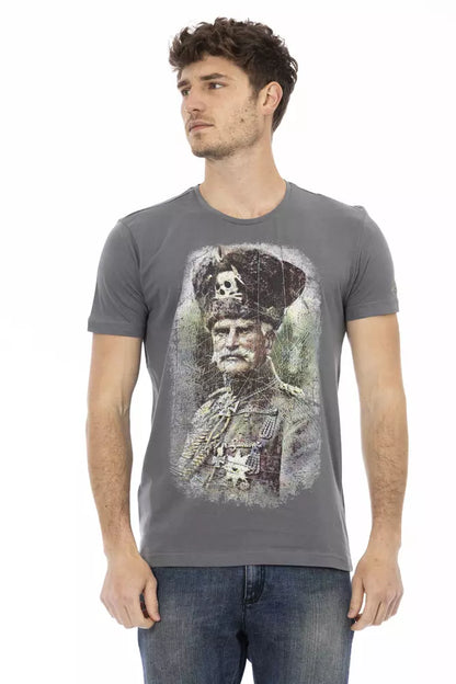 Trussardi Action Men's Gray Cotton T-Shirt