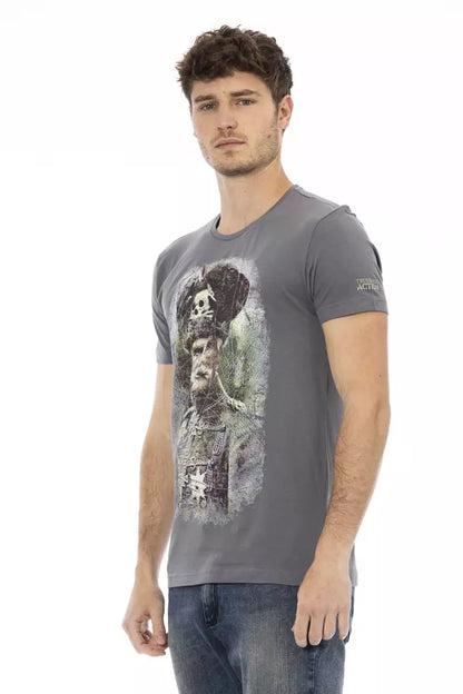 Trussardi Action Men's Gray Cotton T-Shirt