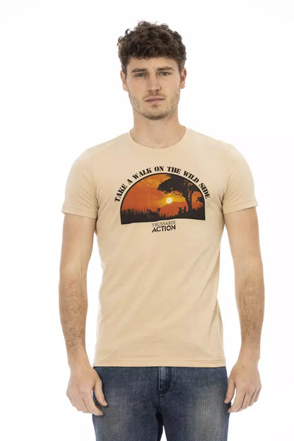 Trussardi Action Men's Beige Cotton T-Shirt