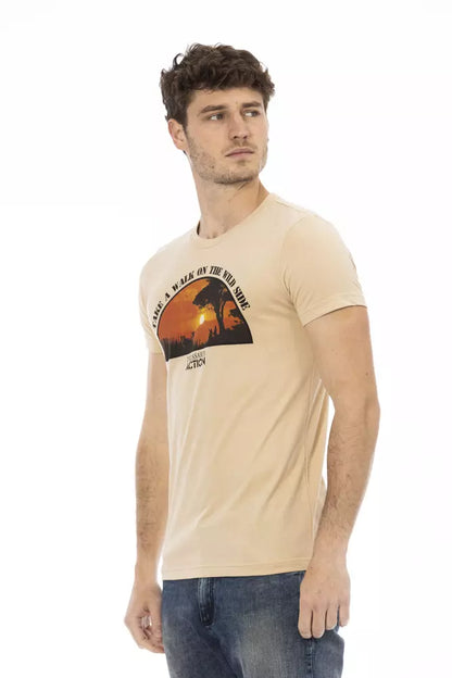 Trussardi Action Men's Beige Cotton T-Shirt