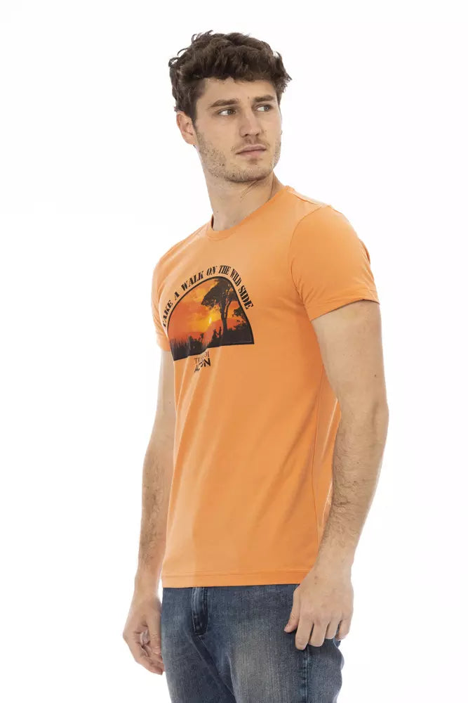 Trussardi Action Branded Men's Orange Cotton T-Shirt