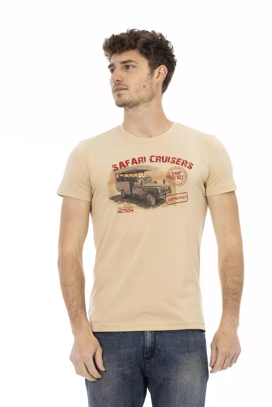 Trussardi Action Men's Beige Cotton T-Shirt
