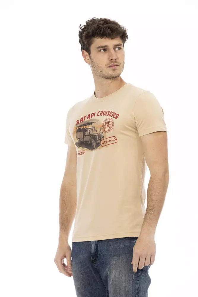 Trussardi Action Men's Beige Cotton T-Shirt