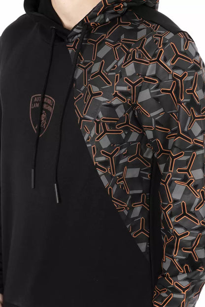 Automobili Lamborghini Men's Black Cotton Sweater Hoodie