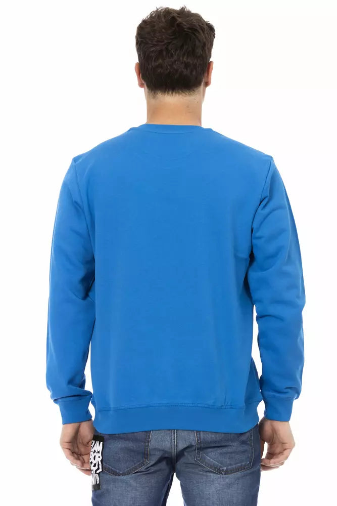 Automobili Lamborghini Men's Blue Cotton Crewneck Sweatshirt Sweater