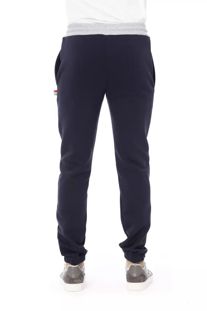 Activewear Pants by Baldinini Trend for men in modal & cotton blue features an dynamic athletic with a long and , expertly finished with functional for a dynamic silhouette.