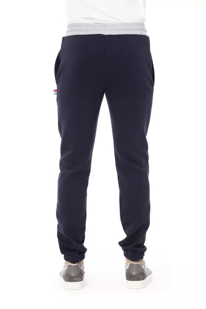 Activewear Pants by Baldinini Trend for men in modal & cotton blue features an dynamic athletic with a long and , expertly finished with functional for a dynamic silhouette.