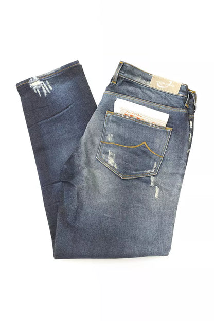 Jeans by Jacob Cohen for women in stretch cotton blue features a refined silhouette with a refined straight-leg, defined by a and a refined long for a refined finish.