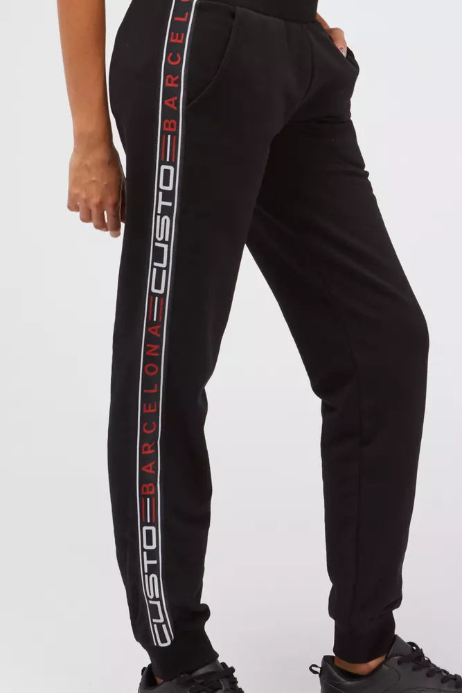 Black Custo Barcelona Women's Cotton Joggers Pants
