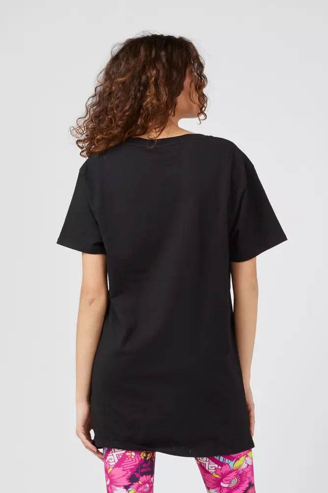 Black Cotton Women's Custo Barcelona Logo Print T-Shirt