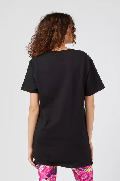 Black Cotton Women's Custo Barcelona Logo Print T-Shirt