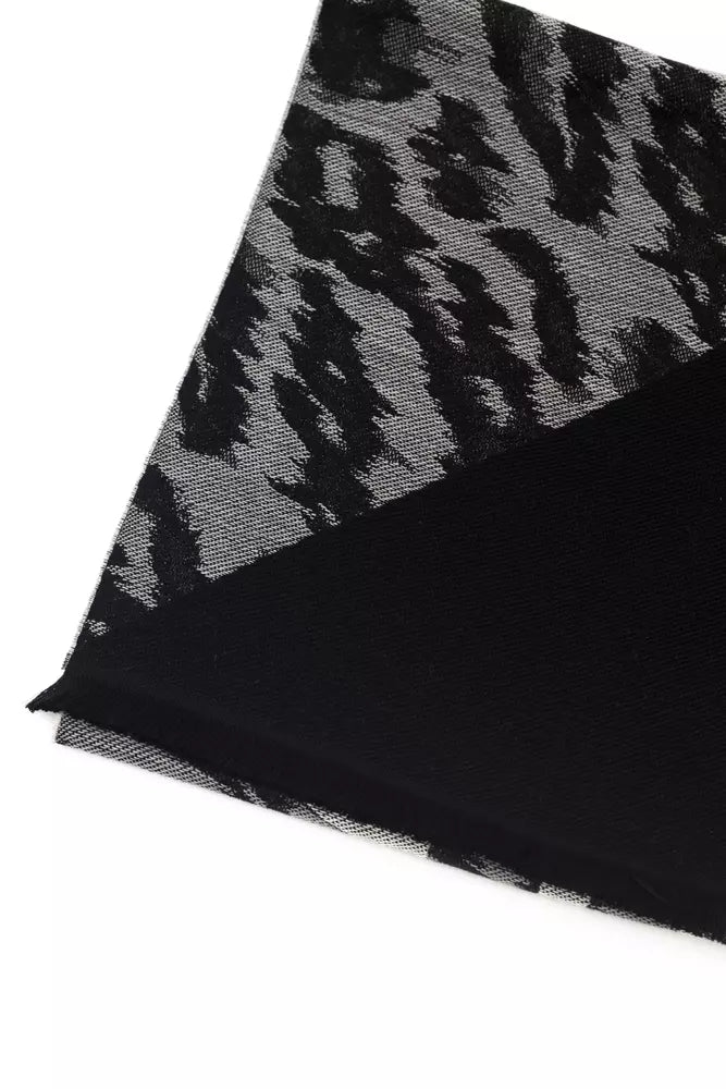 Cavalli Class Branded Grey Men's Wool Scarf