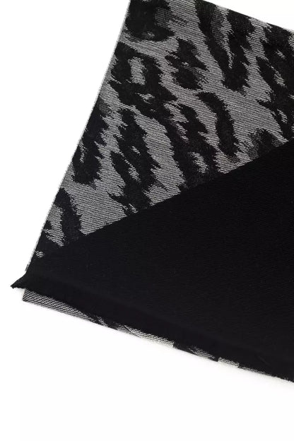 Cavalli Class Branded Grey Men's Wool Scarf
