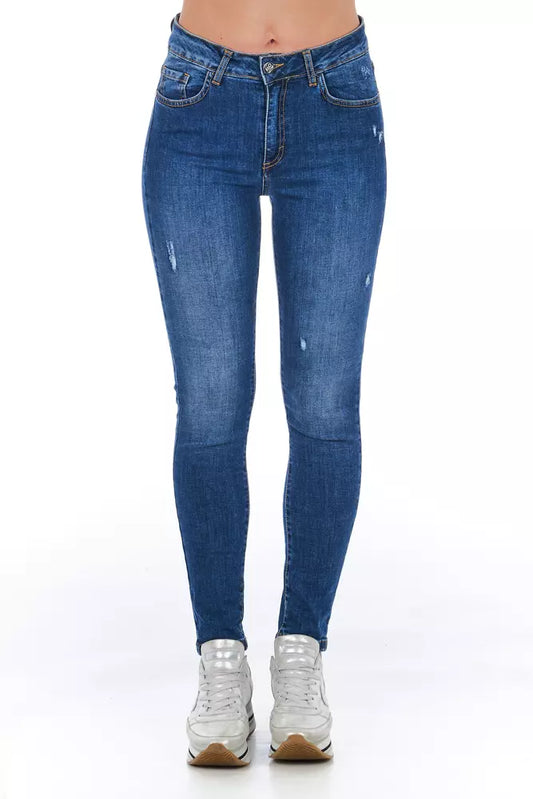 Blue Worn Wash Frankie Morello Women's Skinny Jeans
