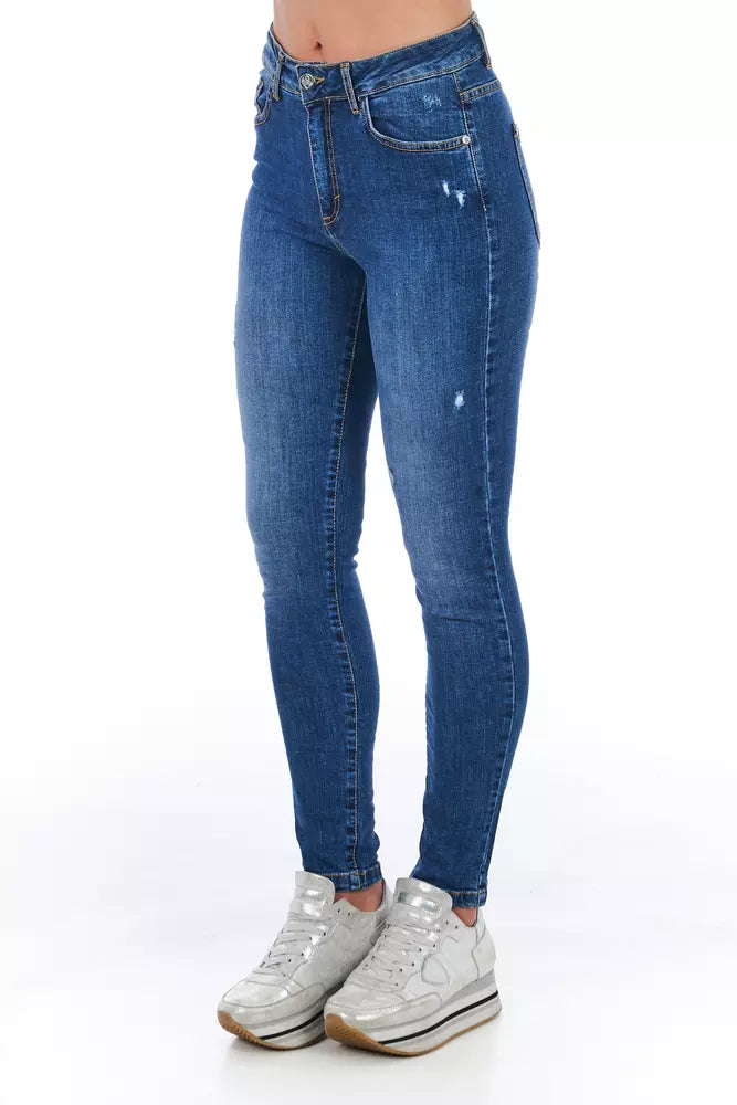 Blue Worn Wash Frankie Morello Women's Skinny Jeans