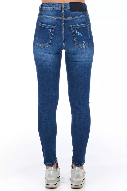 Blue Worn Wash Frankie Morello Women's Slim Fit Jeans