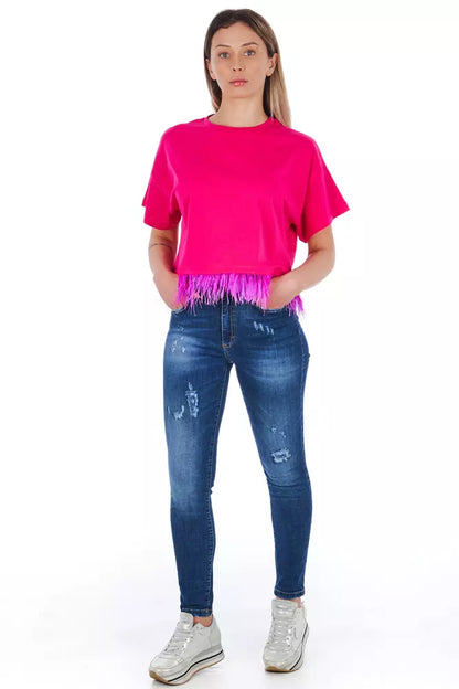 Blue Worn Wash Frankie Morello Women's Slim Fit Jeans
