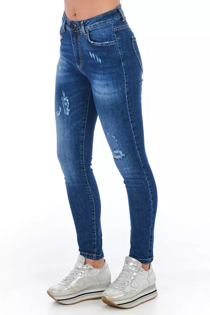 Blue Worn Wash Frankie Morello Women's Slim Fit Jeans