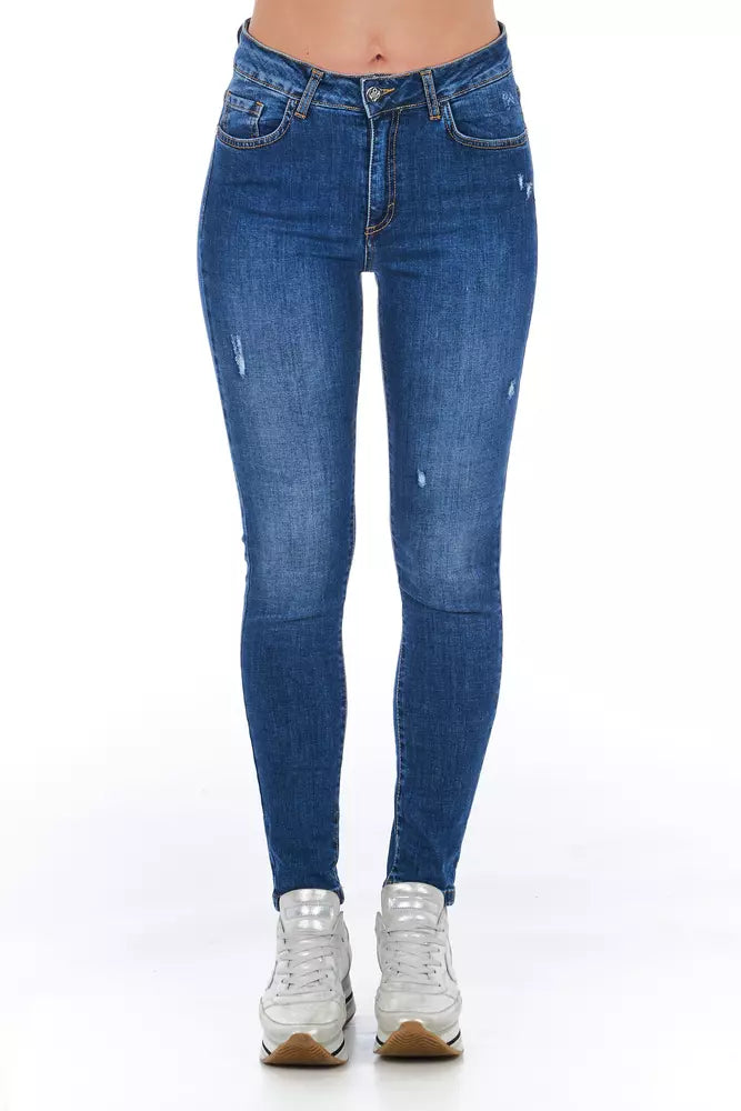 Blue Worn Wash Frankie Morello Women's Skinny Jeans