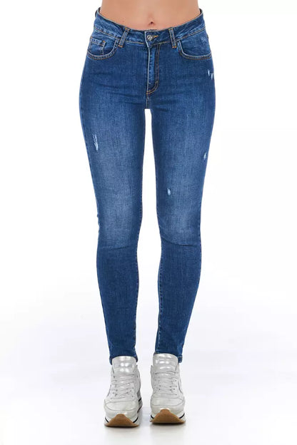 Blue Worn Wash Frankie Morello Women's Skinny Jeans
