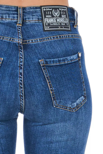 Blue Worn Wash Frankie Morello Women's Skinny Jeans