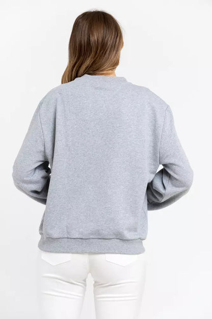 Trussardi Women's Gray Cotton Round Neck Sweatshirt Sweater