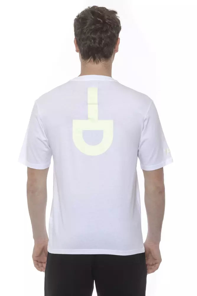 White Cotton Tond Men's Photoluminescent Print T-Shirt
