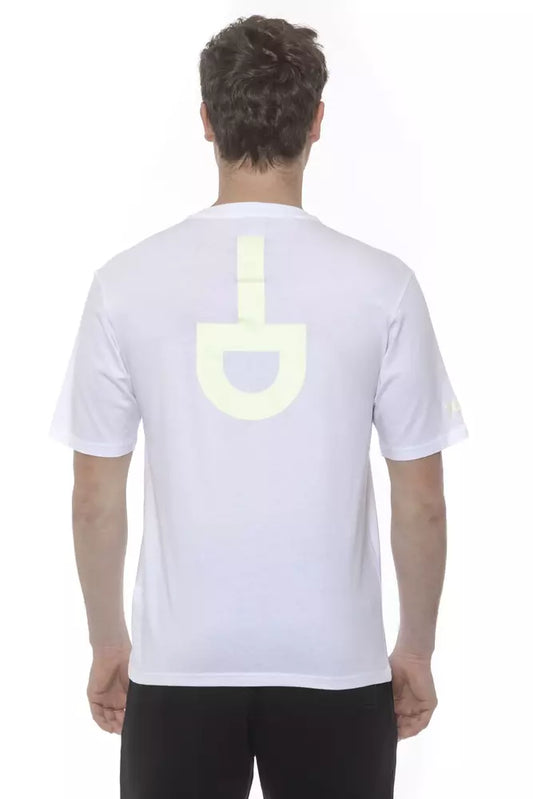 White Cotton Tond Men's Photoluminescent Print T-Shirt