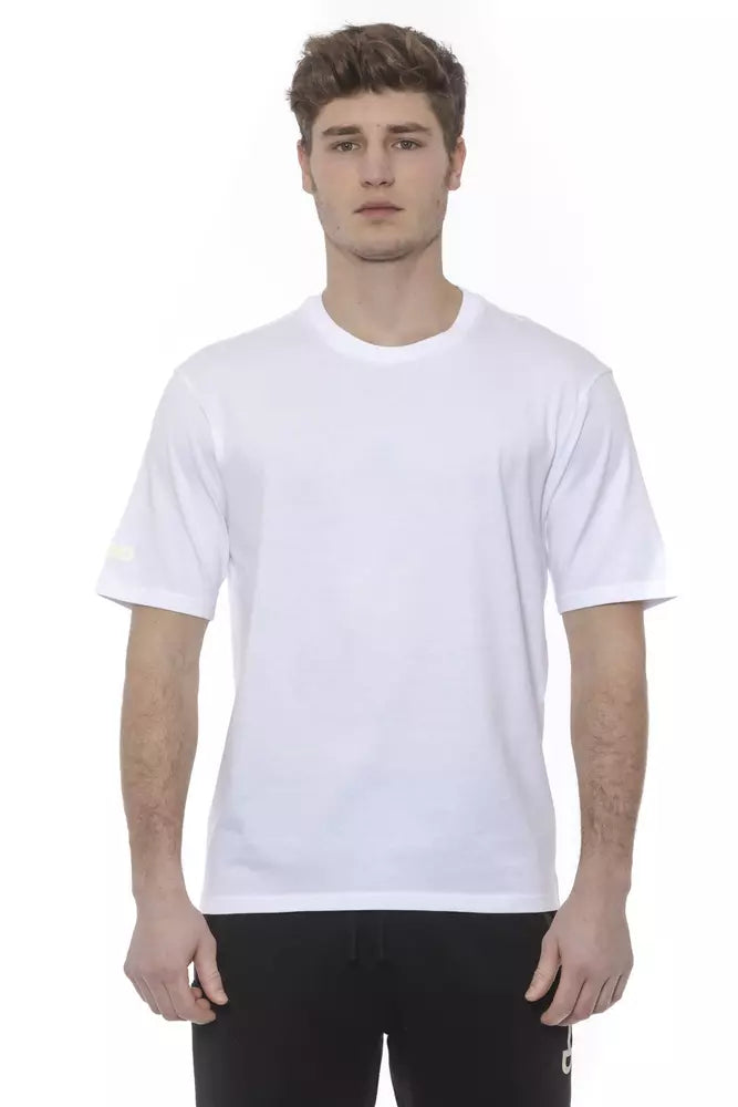 White Cotton Tond Men's Photoluminescent Print T-Shirt