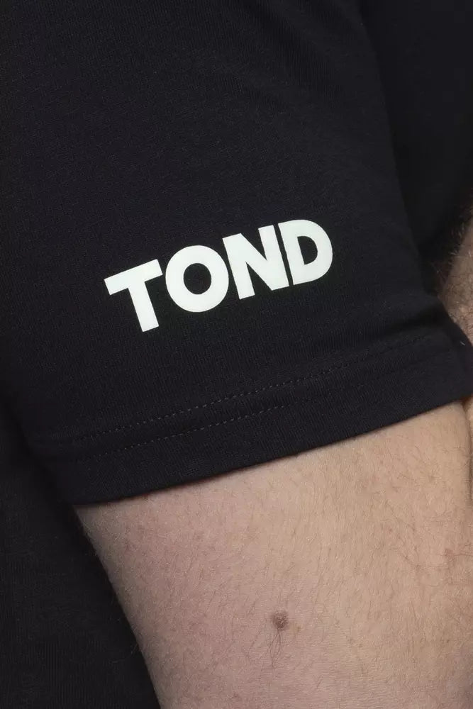 Tond Men's Black Cotton Short Sleeve T-Shirt