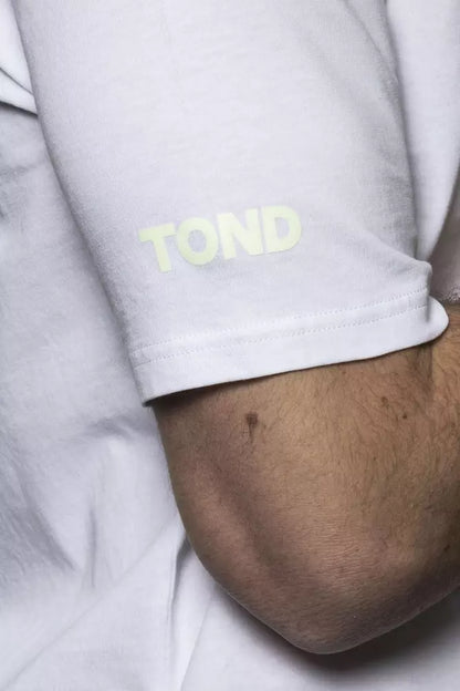 White Cotton Tond Men's Photoluminescent Print T-Shirt