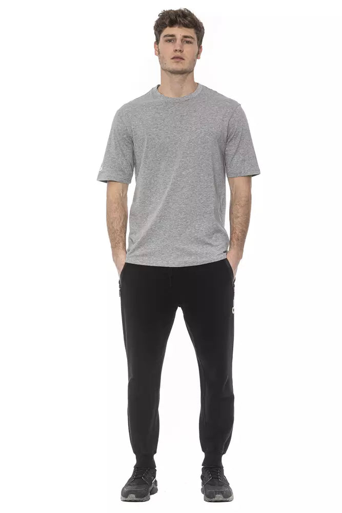 Tond Men's Grey Cotton Oversized Short Sleeve T-Shirt