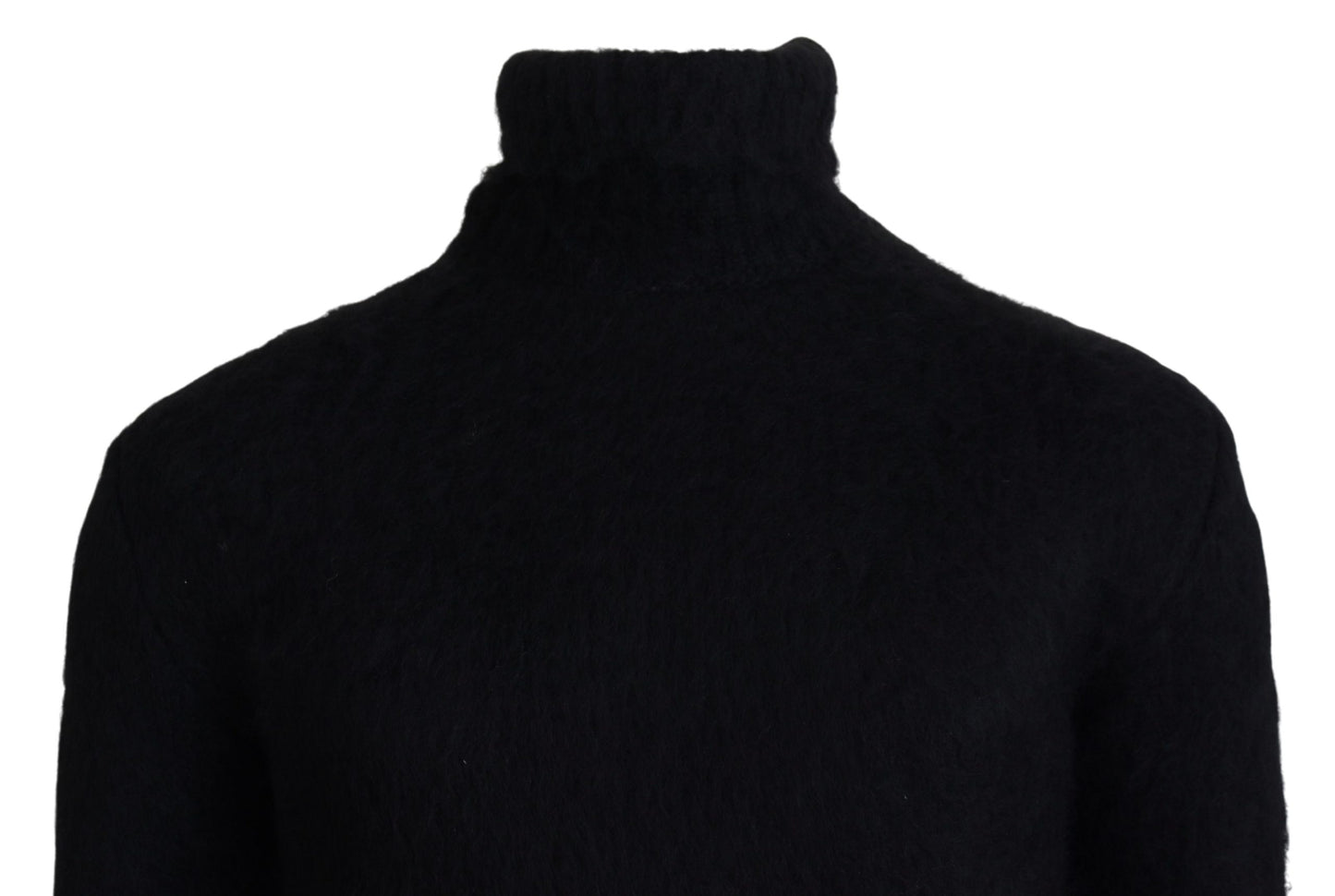 Dolce & Gabbana Men's Black Gold Turtleneck Mohair Pullover Mens Sweater