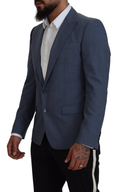 Dolce & Gabbana Men's Blue Wool Stretch Slim Fit Jacket Blazer