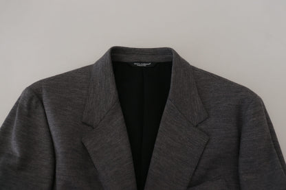 Dolce & Gabbana Men's Gray Wool Stretch Slim Fit Jacket Blazer