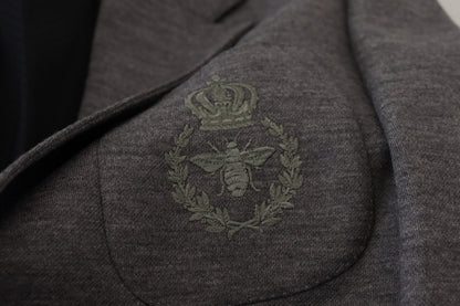 Dolce & Gabbana Men's Gray Wool Stretch Slim Fit Jacket Blazer