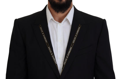 Dolce & Gabbana Men's Black Wool Stretch Slim Fit Jacket Blazer