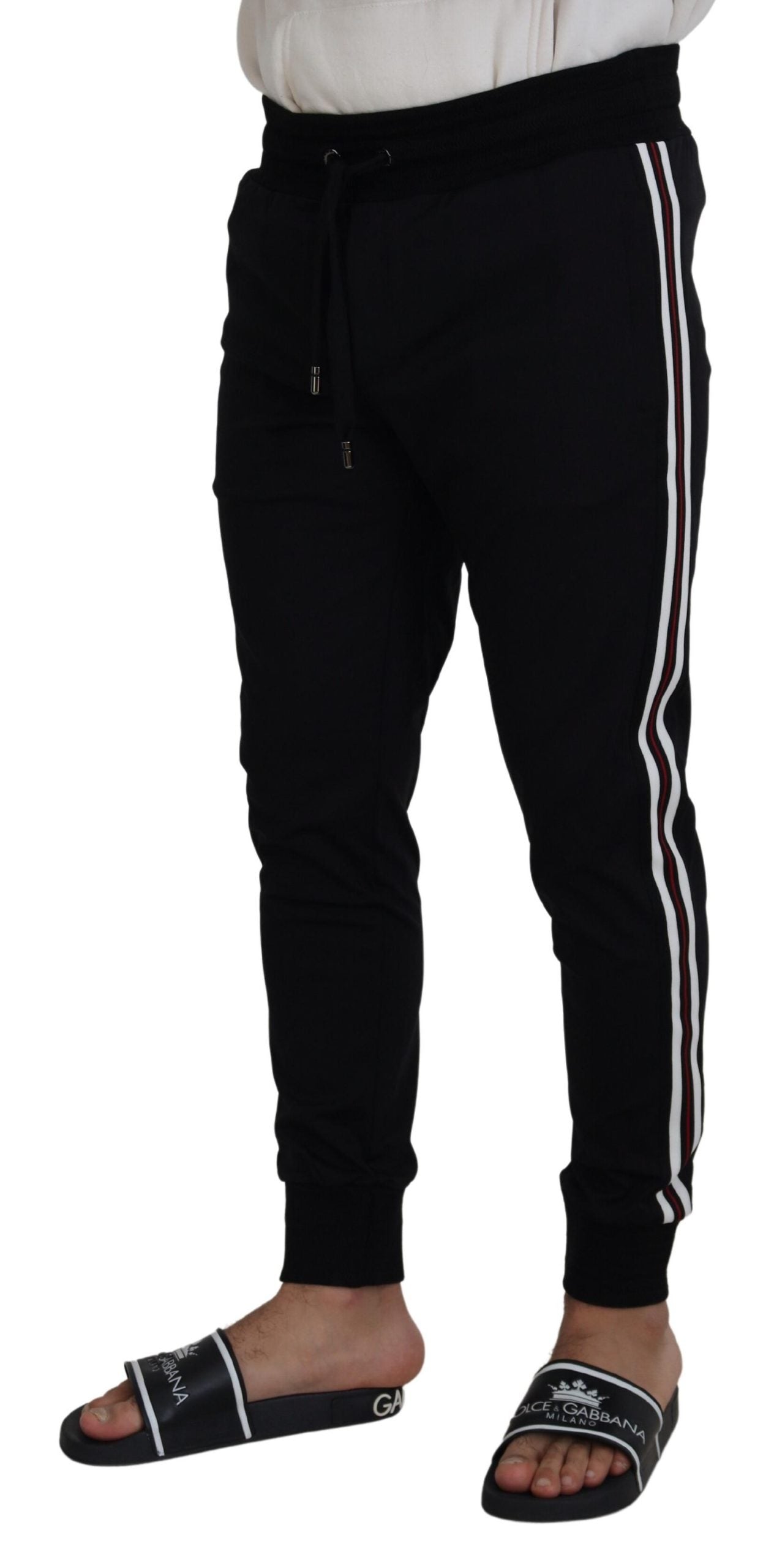 Dolce & Gabbana Black DG Print Men's Jogger Pants
