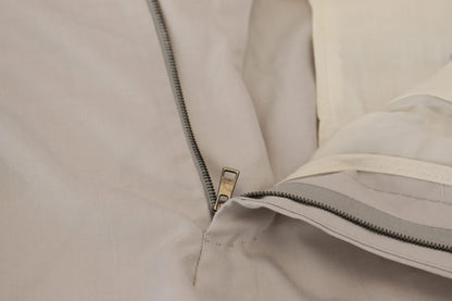 Dolce & Gabbana Men's Off White Silk Mid Waist Chino Pants