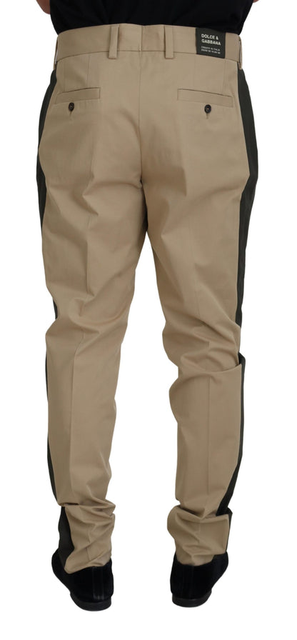 Dolce & Gabbana Men's Brown Black Cotton Chino Men Pants