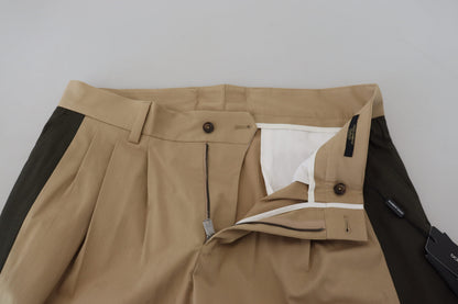 Dolce & Gabbana Men's Brown Black Cotton Chino Men Pants
