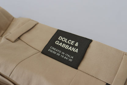 Dolce & Gabbana Men's Brown Black Cotton Chino Men Pants