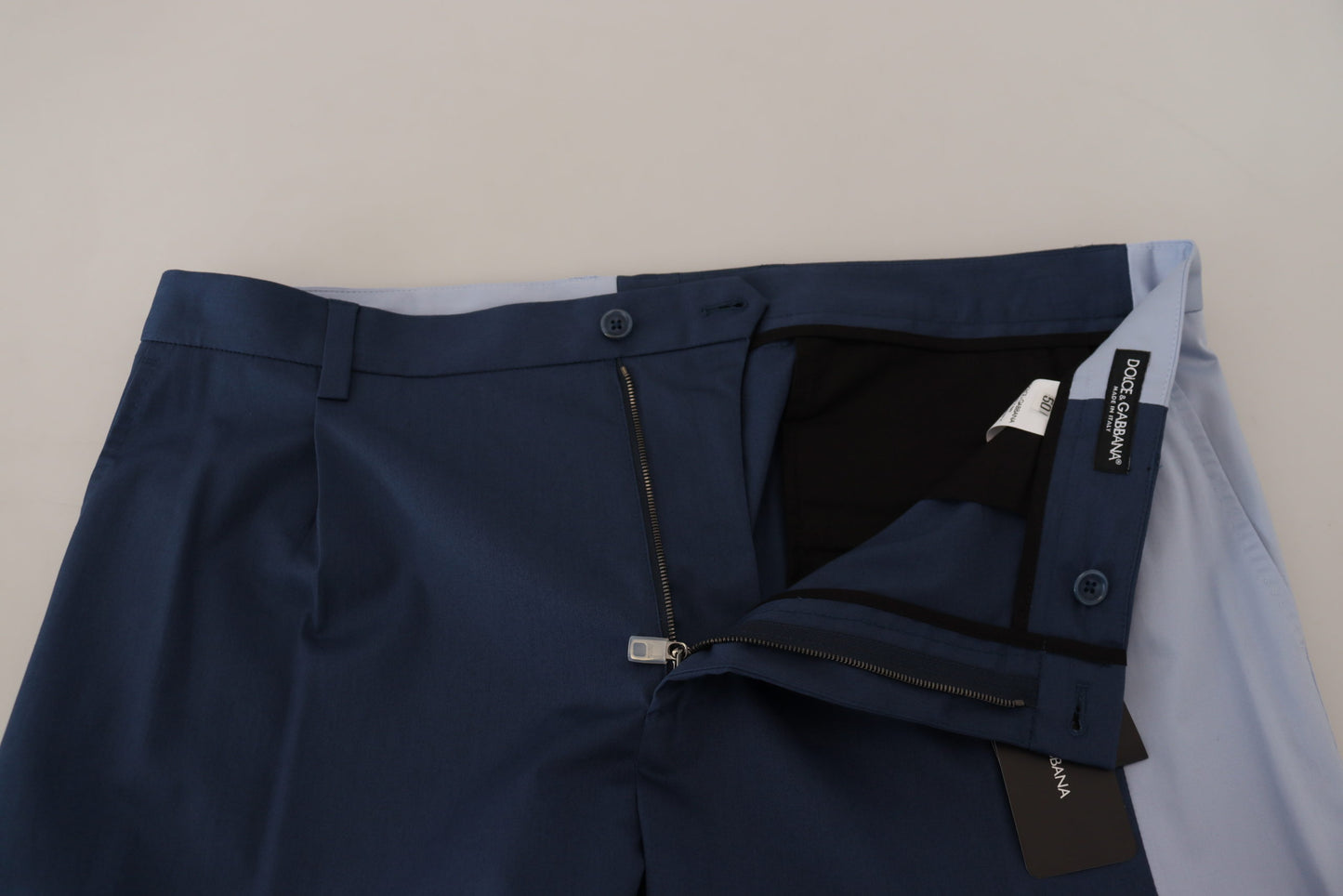 Dolce & Gabbana Men's Blue Cotton Straight Fit Pants
