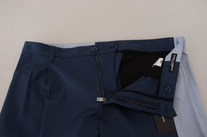 Dolce & Gabbana Men's Blue Cotton Straight Fit Pants