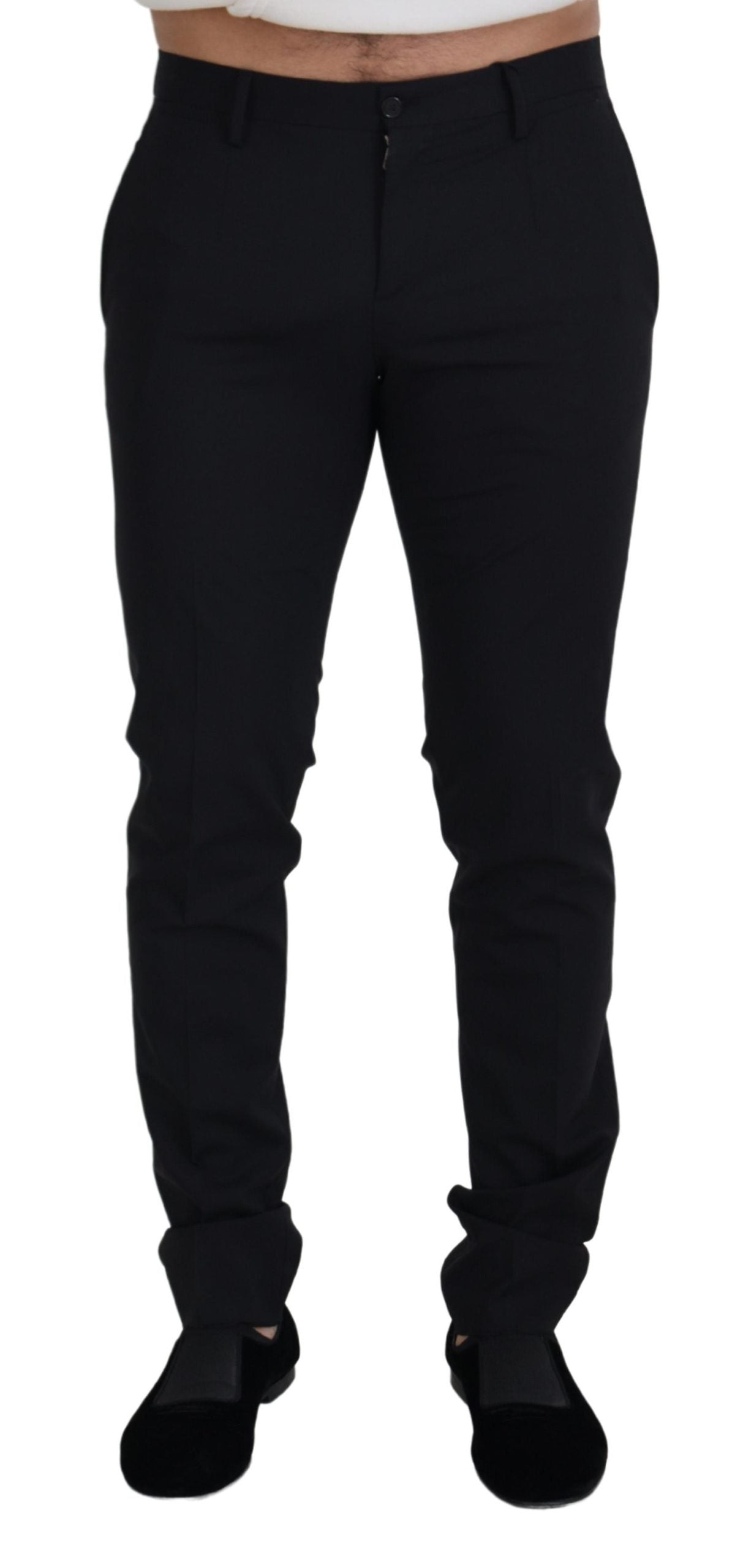 Dolce & Gabbana Men's Black Wool Chino Formal Pants