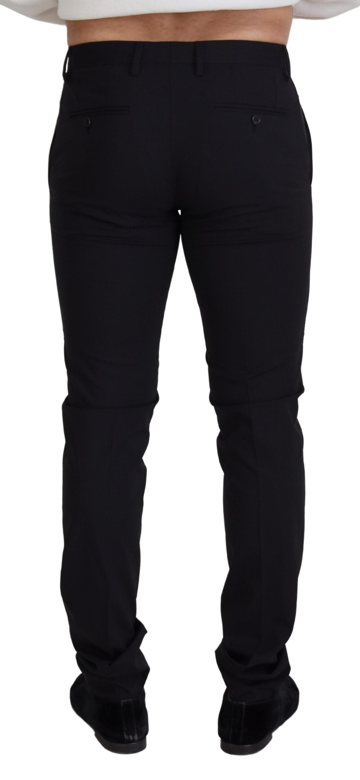 Dolce & Gabbana Men's Black Wool Chino Formal Pants