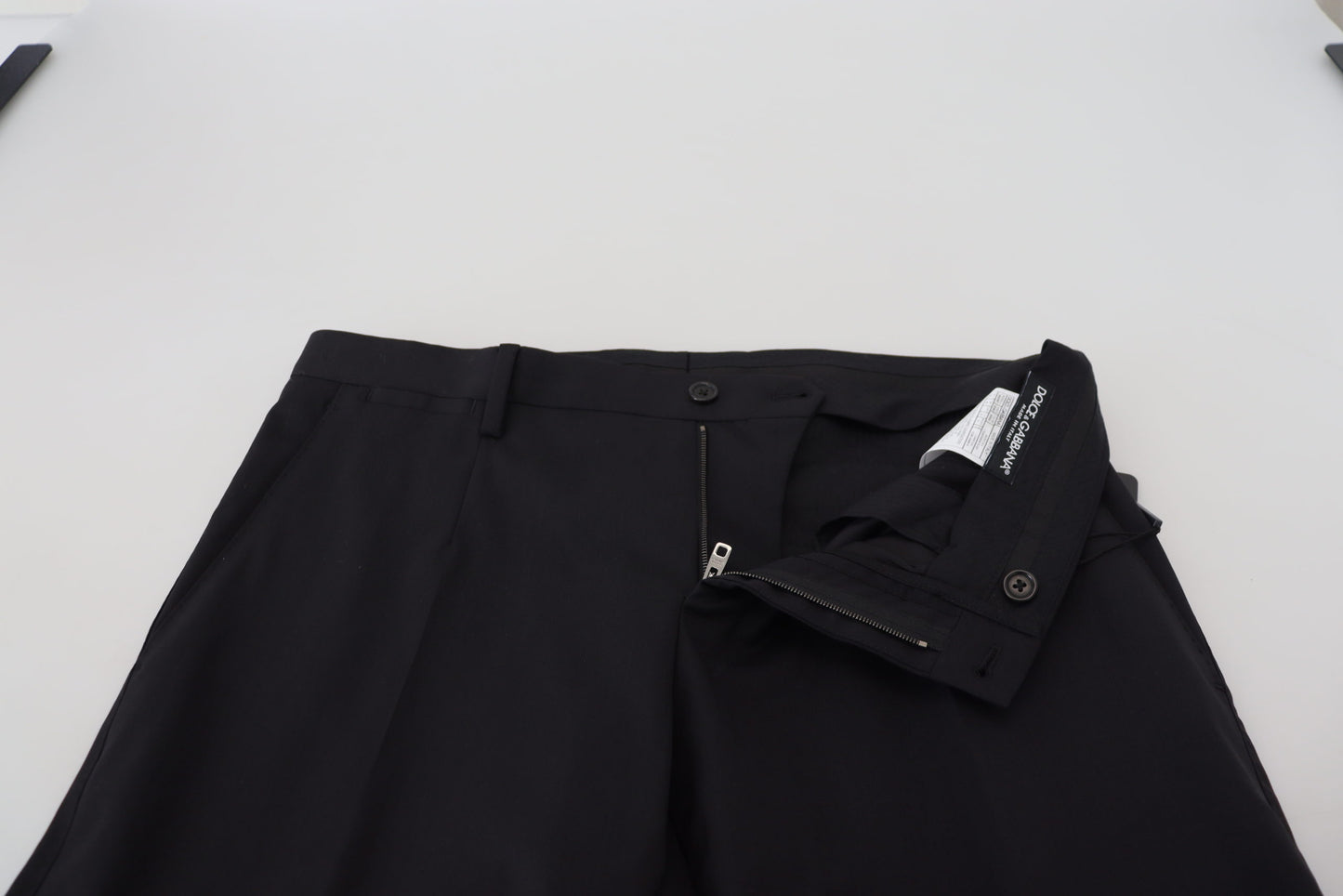 Dolce & Gabbana Men's Black Wool Chino Formal Pants