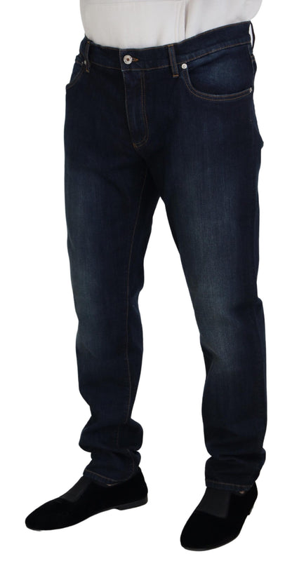 Dolce & Gabbana Men's Blue Cotton Straight Fit Casual Denim Jeans