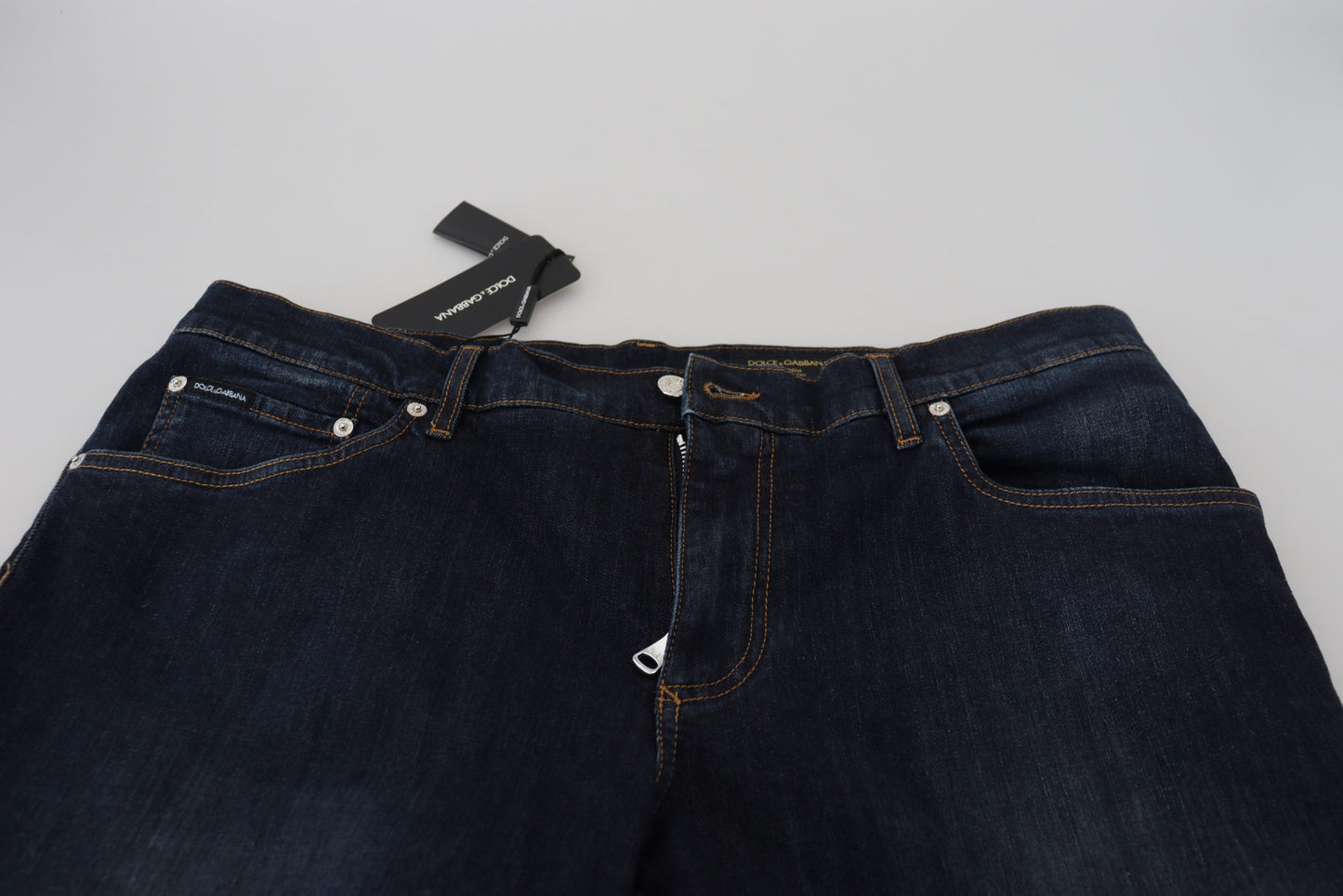 Dolce & Gabbana Men's Blue Cotton Straight Fit Casual Denim Jeans